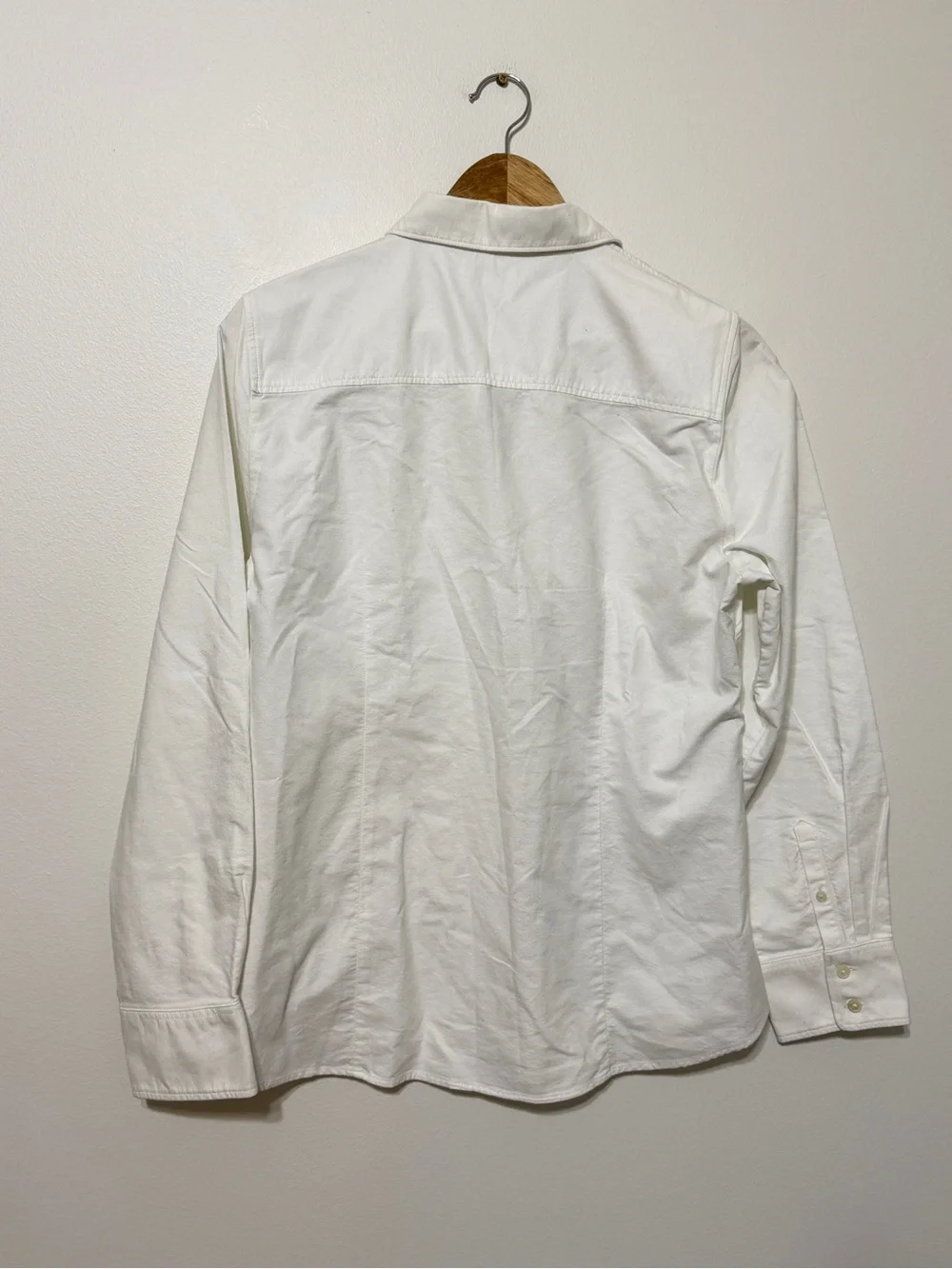 J. CREW Button Up Oxford Shirt Size Large White Cotton Women’s in signature fit